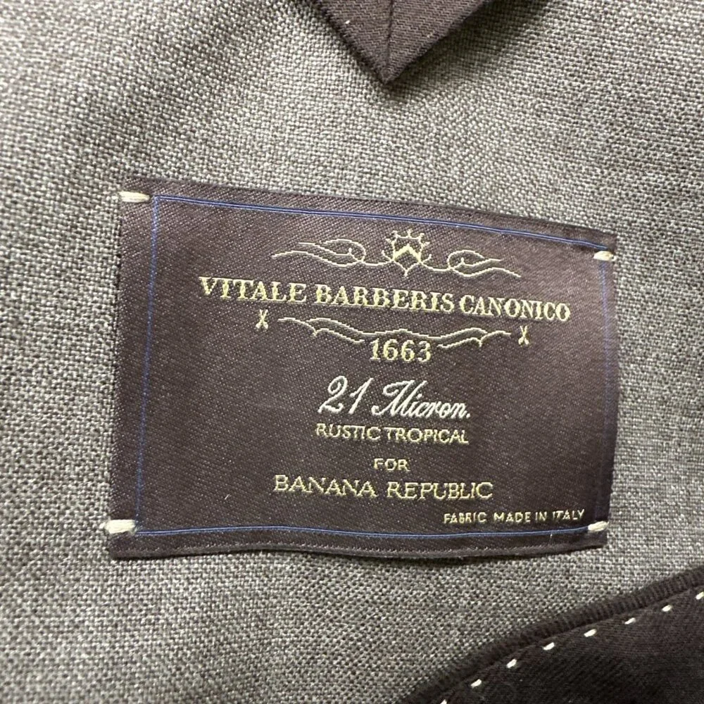 Banana Republic Blazer Sport Jacket Men 42R Brown Tailored Slim Fit Wool Preppy‎